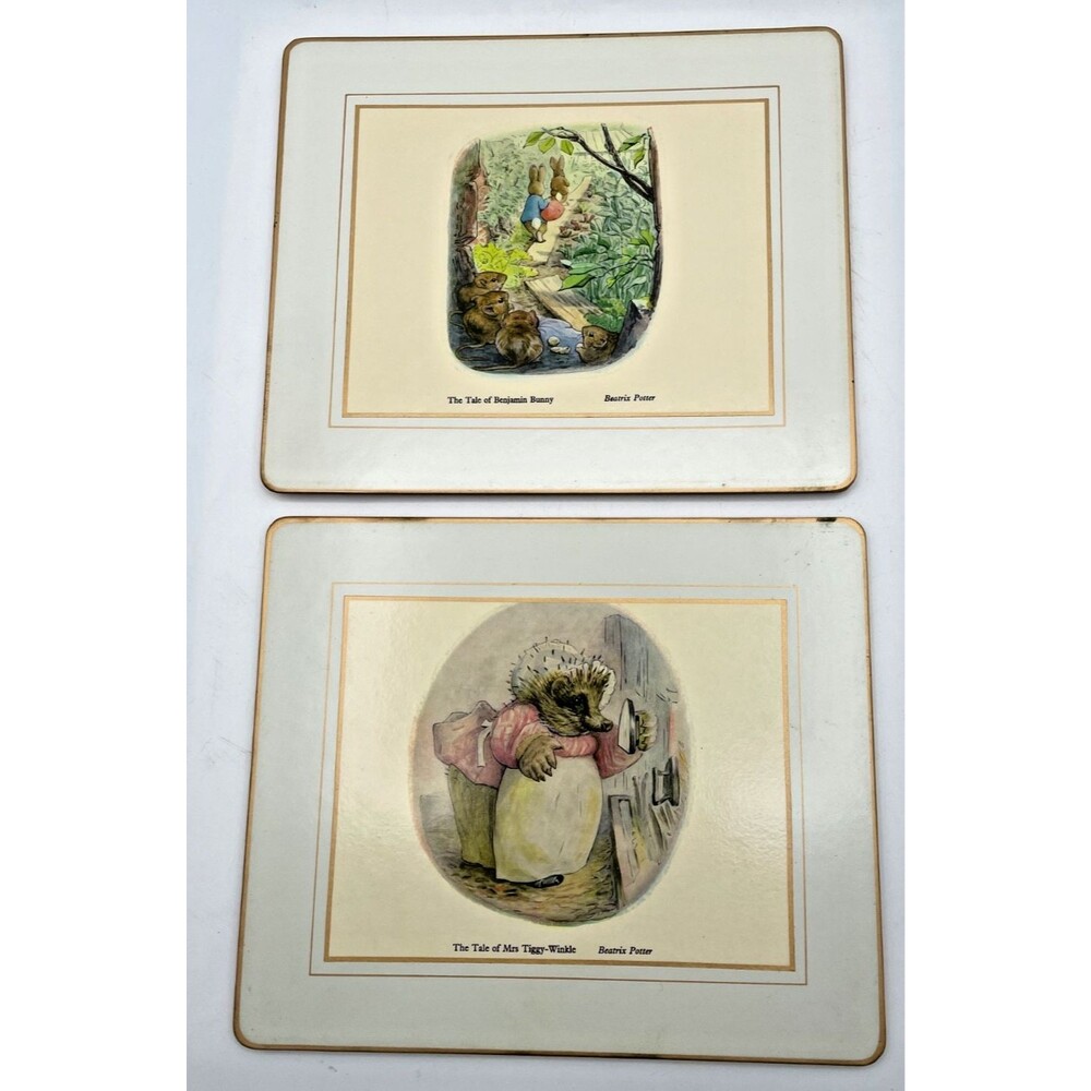 Beatrix Potter Placemats Set of 6 Lady Clare Matador 9.5" x 8" Melamine Cork - Picture 12 of 16